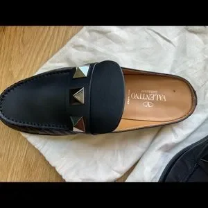 Pre-owned Valentino Garavani Black Studded Ankle Open Loafers - 41 1/2- Men-USED Valentino Garavani | Shoes | Preowned Valentino Garavani  main image 2